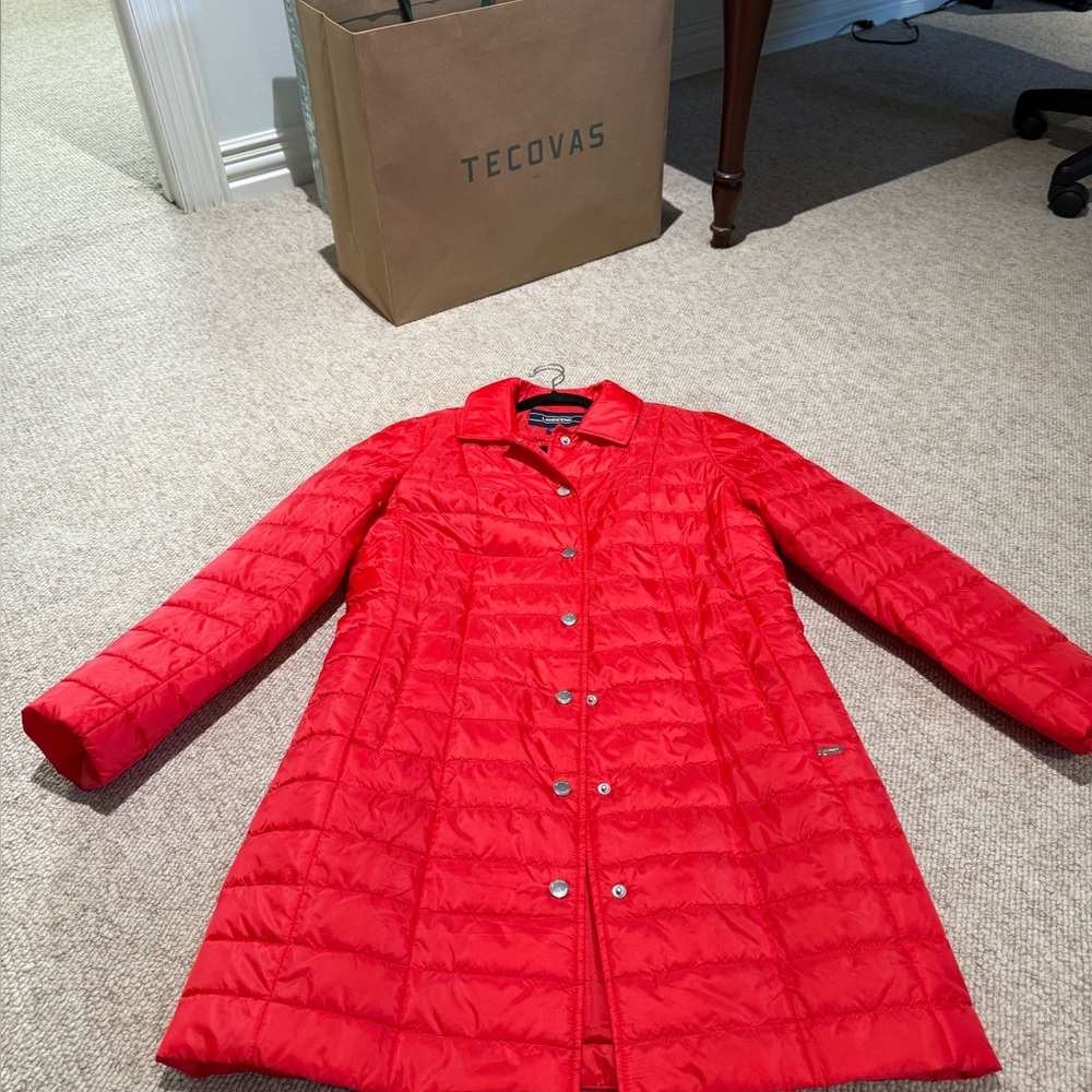 Women's Red Quilted Jacket from LandsEnd